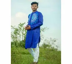 Semi long Blue Colour panjabi for Men