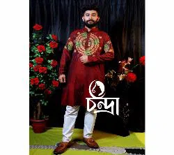 Semi long Maroon Colour panjabi for Men