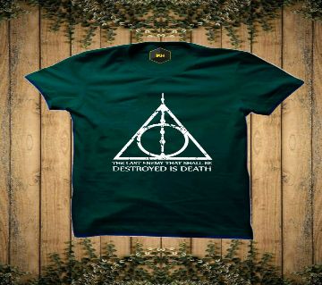  Design Rubber Print Half-Sleeve T-shirt For Men(Green)