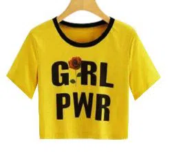 Ladies crop t-shirt girls power 