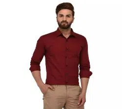 Full Sleeve Maroon Colour Shirt For Man
