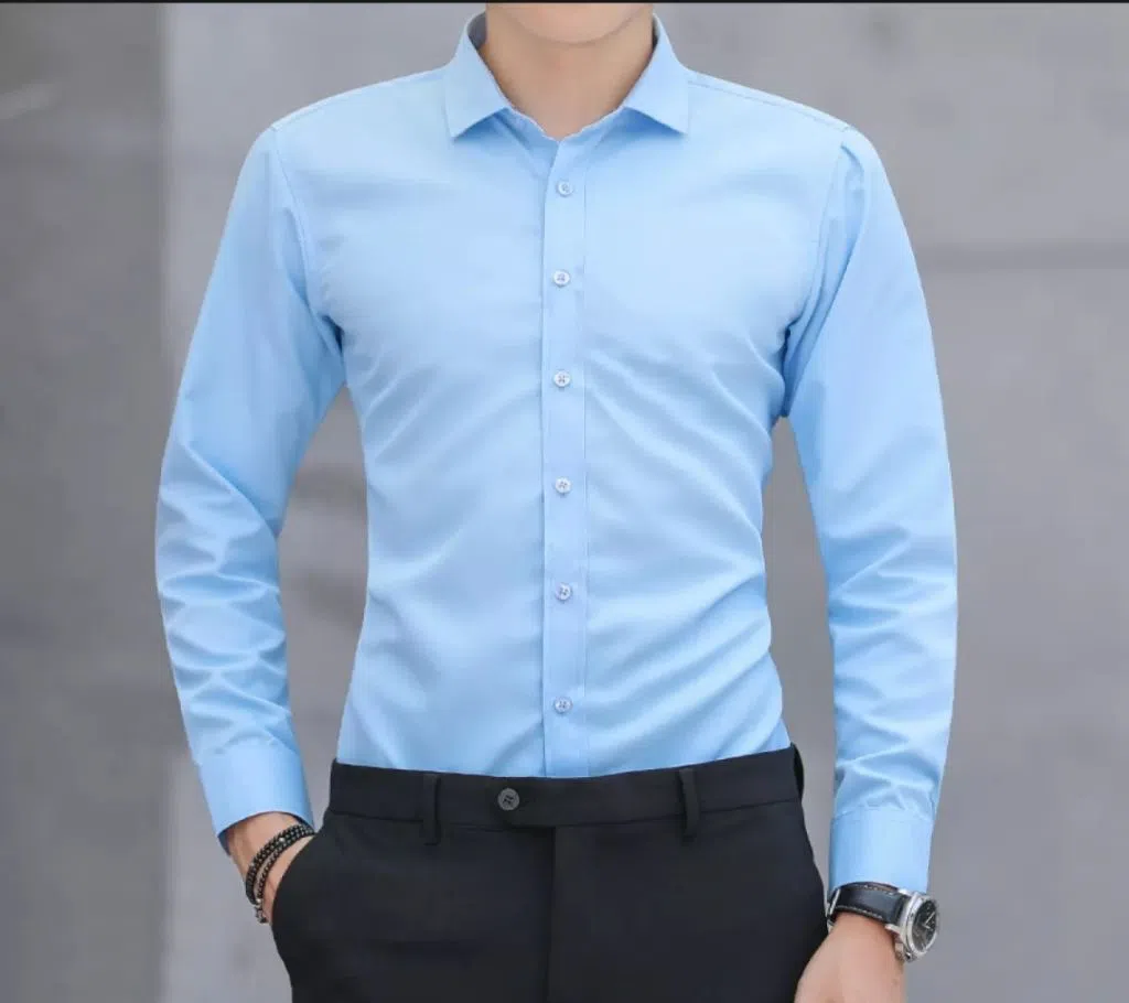 Full Sleeve Sky Colour Shirt For Man