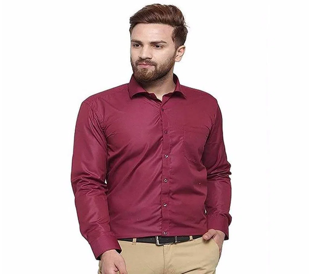 Maroon colour shirt formal for Man