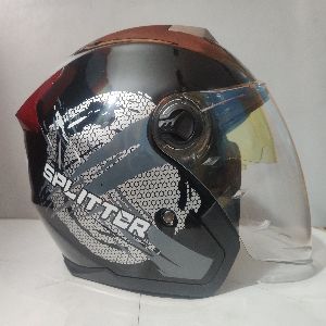STM 603 Splitter Double Visor Half Face Bike Helmet - Black