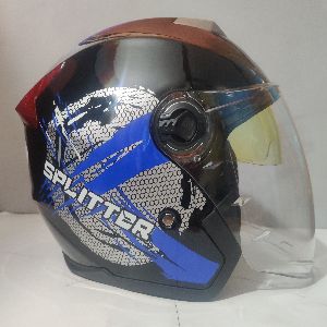 STM 603 Splitter Double Visor Half Face Bike Helmet - Blue
