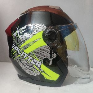STM 603 Splitter Double Visor Half Face Bike Helmet - Neon Green