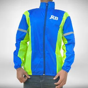 Dust Coat & Windbreaker For Motorcycle Rider- Blue & Neon Green