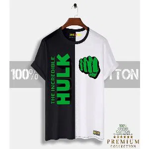 Hulk Mens Half-sleeve Cotton T-shirt - Black & White  
