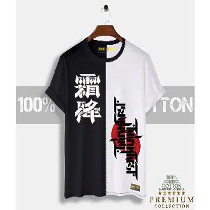Katana Mens Half-sleeve Cotton T-shirt - Black & White  