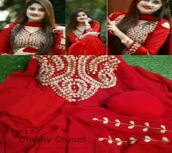 Unstitched Georgette Embroidery Work Salwar Kameez for Women (3 Pieces)2