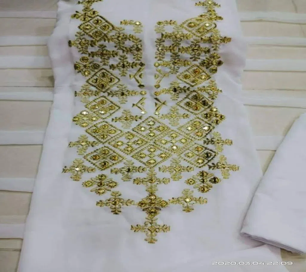 Unstitched Georgette Embroidery Work Salwar Kameez for Women (3 Pieces)08