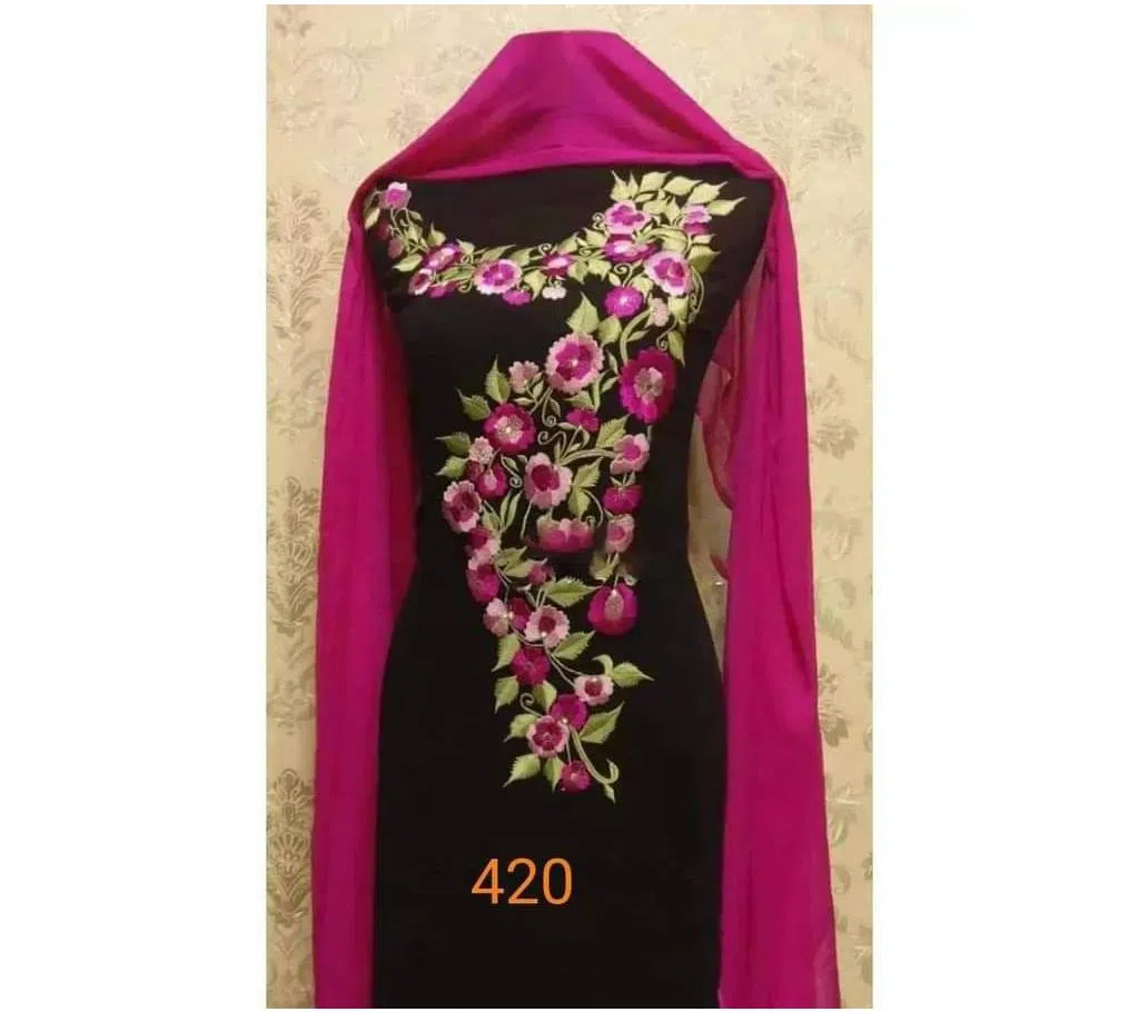 Unstitched Georgette Embroidery Work Salwar Kameez for Women (3 Pieces) 41