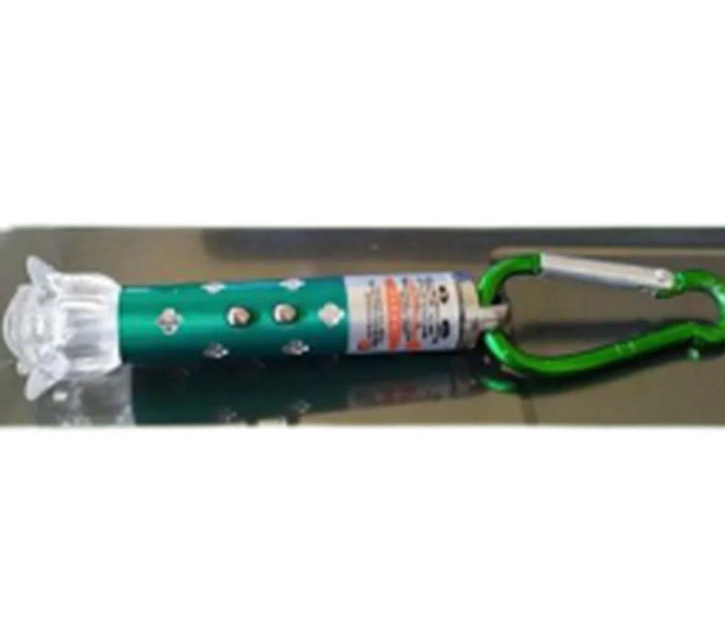 Laser Pointer Torch with Emergency Hazard LED Lights and Hook,