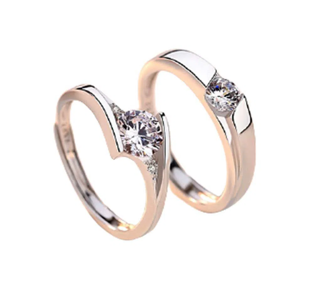 Couple Silver Allow Finger Ring with Love Shaped BOX