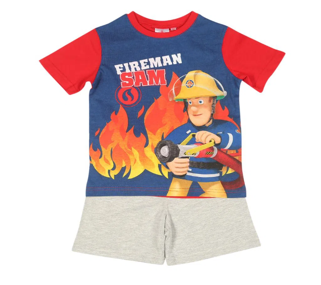 kids Blue cotton Printed T-Shirt(fireman sam)