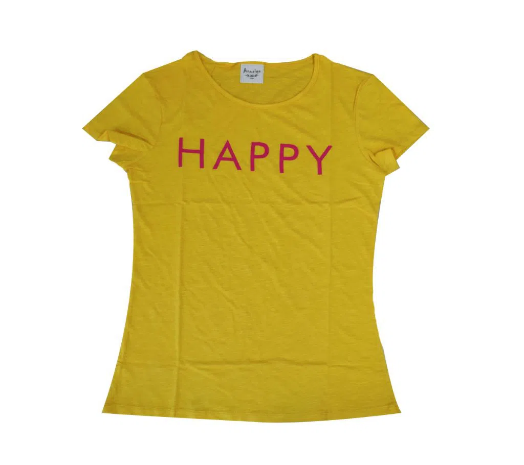 Ladies Cotton yellow T-shirt
