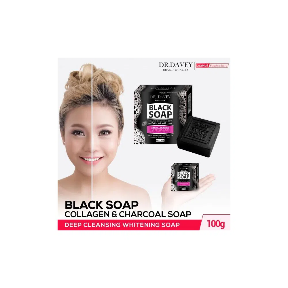 Dr. Davey Black Soap - Collagen & Charcol Soap 100gm Thailand