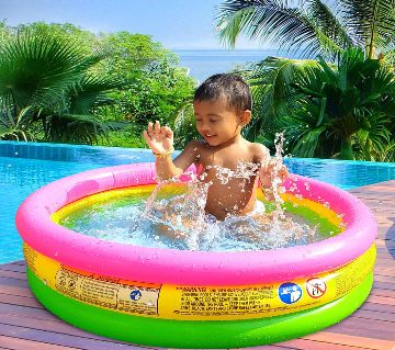 Baby Bath Tub,  বেবি সুমিং পুল  with Pumper (34 X10inch) - Multicolor