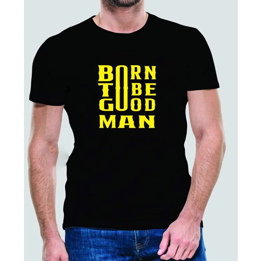 Printed Menz Stylish 2021 Half Sleeve Casual T-Shirt Cotton Full Sleeve T Shirt For Men-Black 
