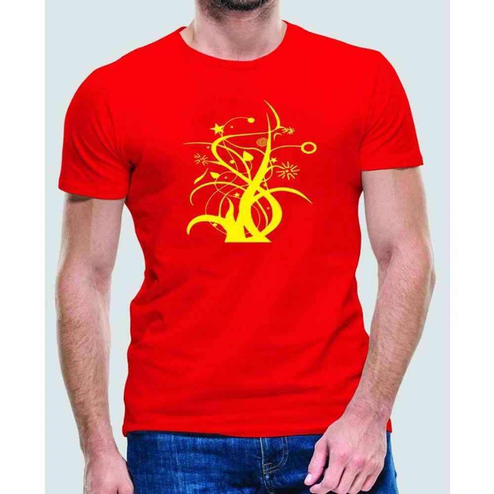 Cotton Casual T-shirt for Men-Red 