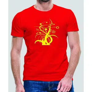 Cotton Casual T-shirt for Men-Red 