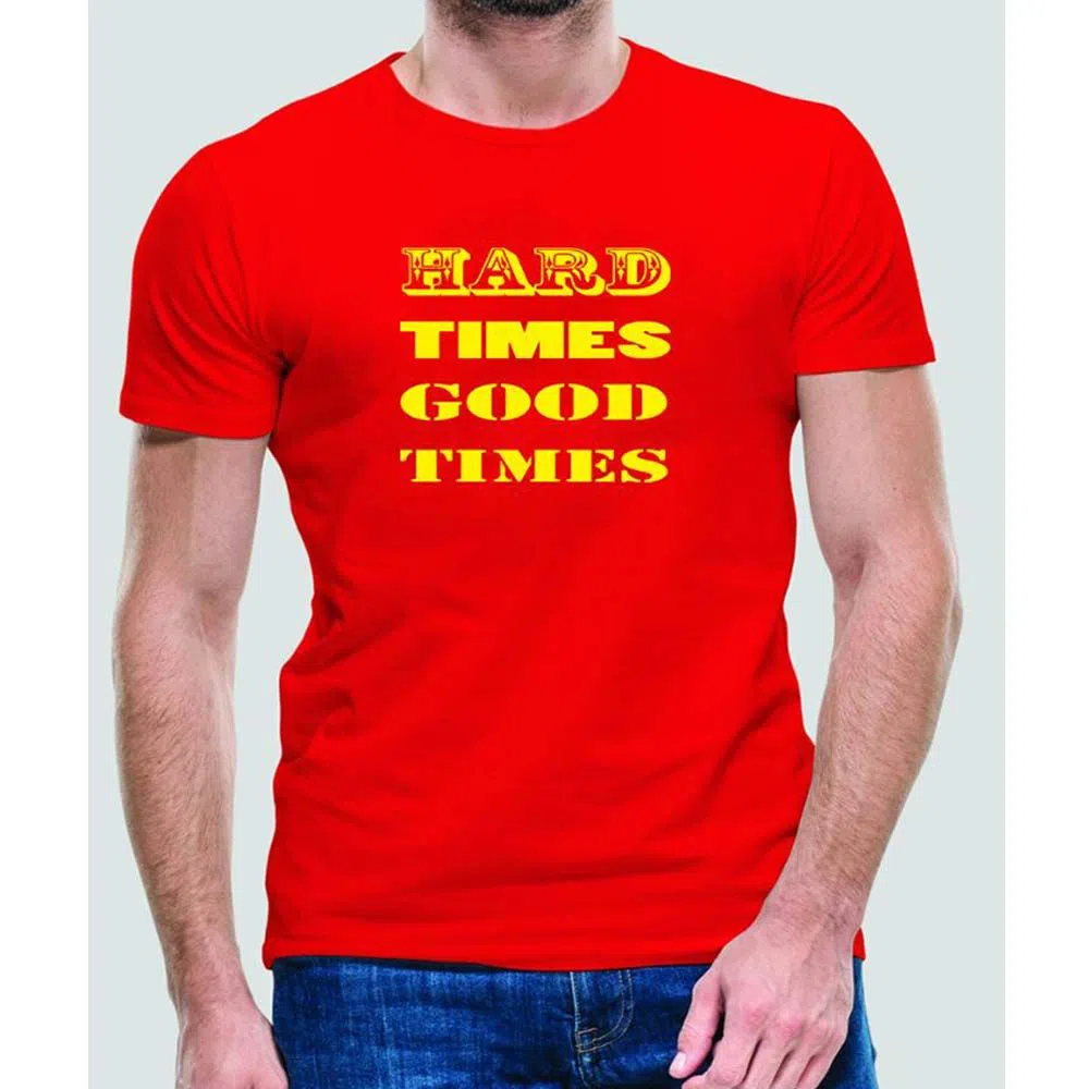 Cotton Casual T-shirt for Men-red 