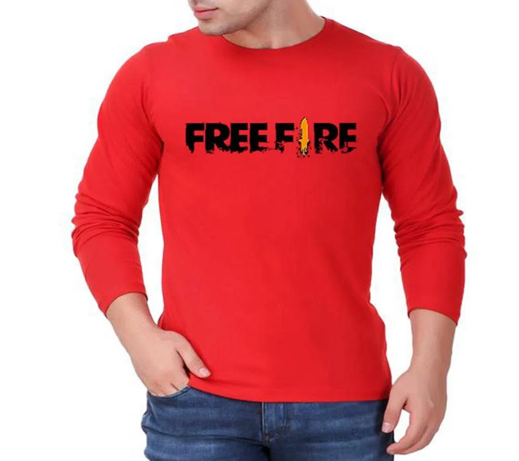 FreeFire Menz Winter Full Sleeve Sweat T-shirt - Red