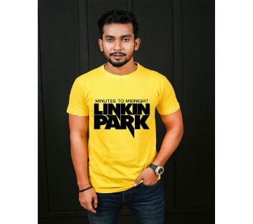 Linkin Park Menz Synthetic Fabric T-shirt - Yellow