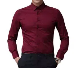 Full Sleeve Maroon Colour mens shirt 