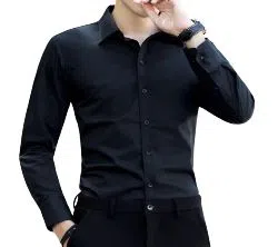Full Sleeve Black Colour Shirt for man