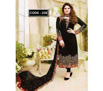Designer Unstitched Georgette Embroidery Three Piece