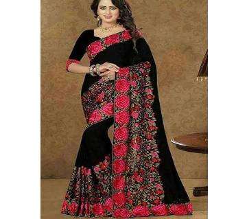 Embroidery Party Wear Designer Georgette Saree With Blouse Piece