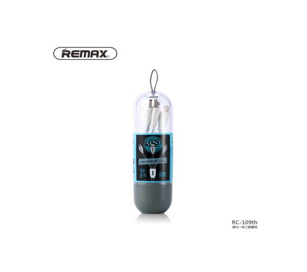 Remax SUDA 3 in 1 Fast চার্জিং ক্যাবল  for Lightning/Micro/Type-C RC-109th বাংলাদেশ - 797944