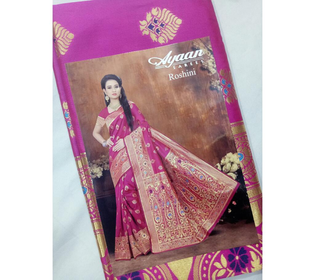 ইন্ডিয়ান কাতান শাড়ি including blouse piece -pink বাংলাদেশ - 1152052
