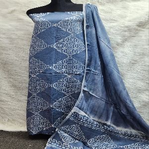 Premium Quality Cotton Silk Tie-Dye Unstitched Two Piece