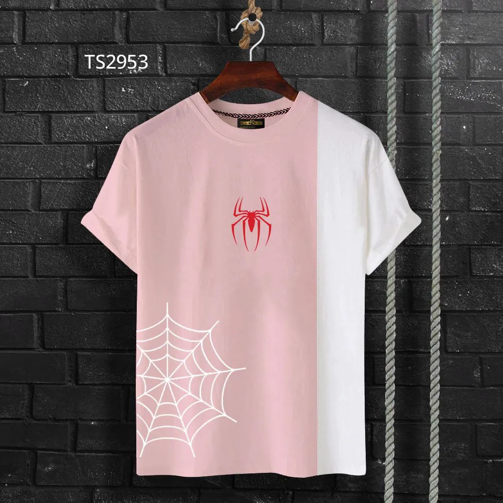 Spider Web Half Sleeve Cotton T-Shirt