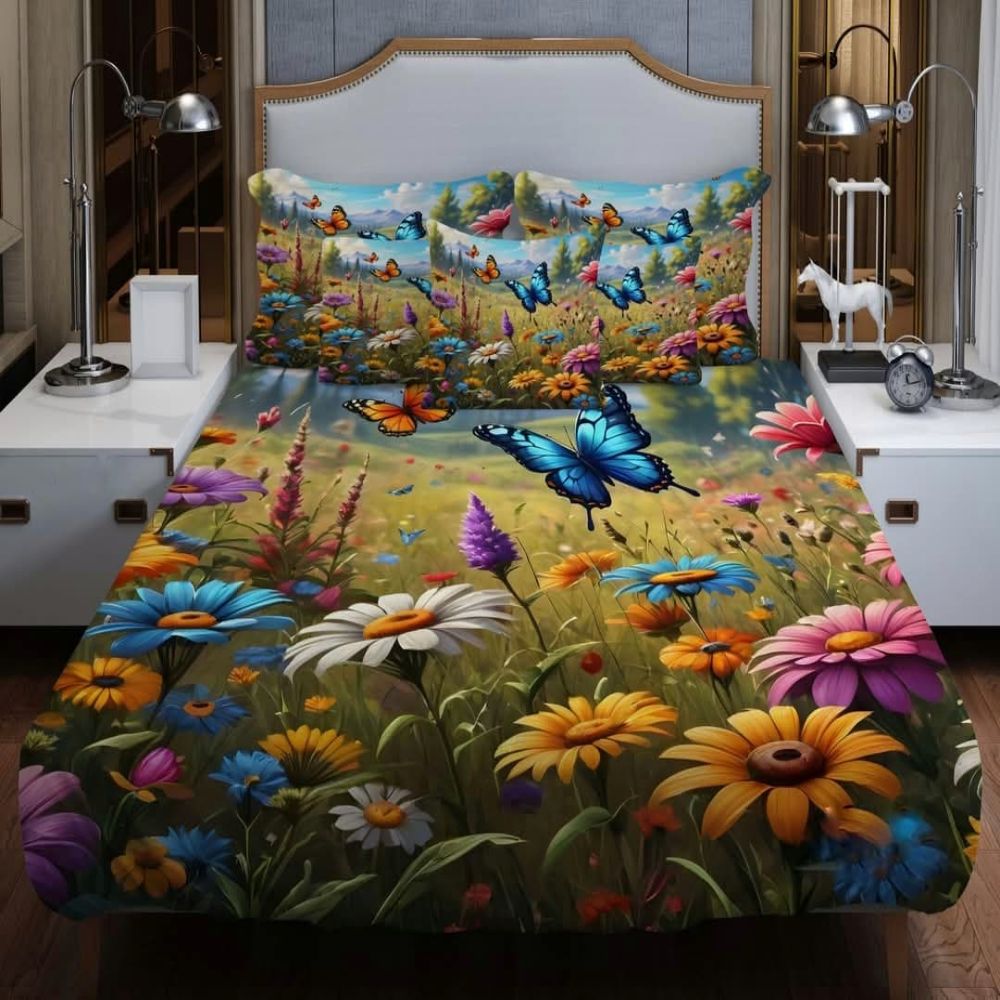 3D Bed Sheet Set (4 Pieces)