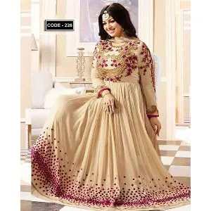 unstitched Soft Georgette embroidery Gown