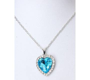 Heart Shaped Crystal Blue Pendant