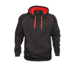 Cotton Long sleeve Hoodies for Man Black-Red color
