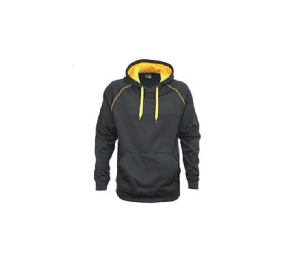 Cotton long sleeve Hoodies for Man Black- Yellow color