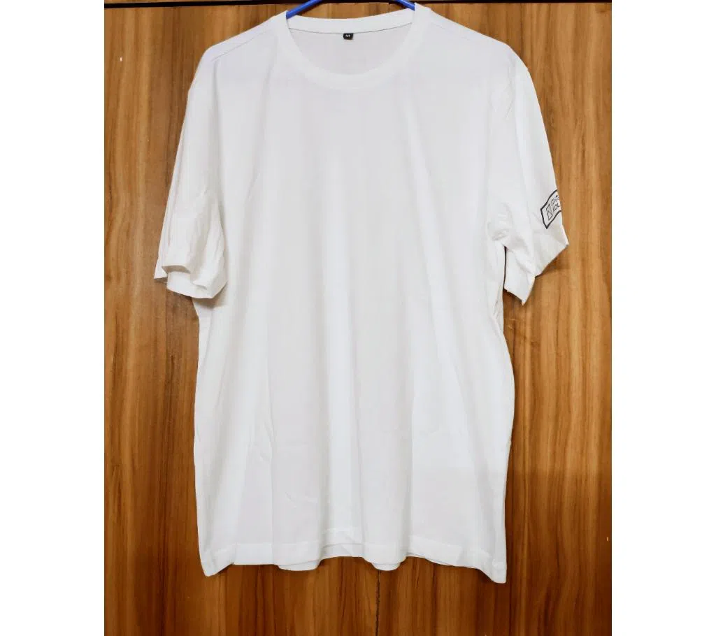 Casual half sleeve Cotton T-shirt for men - White 
