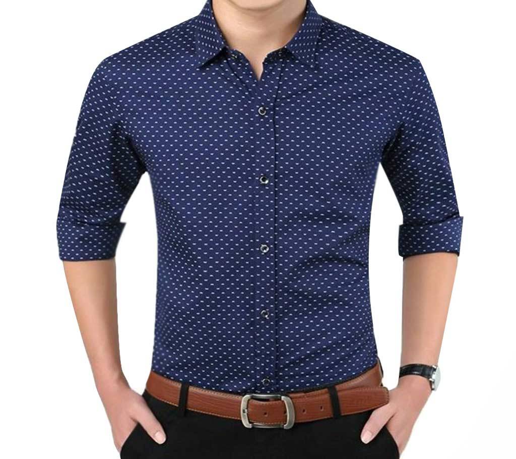 Navy Blue cotton polka shirt By Panam #1237197 buy from Panam . in ...