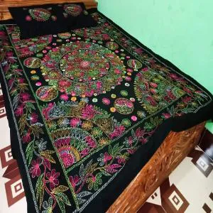 Twill Cotton Nakshi Double Bed Sheet Set