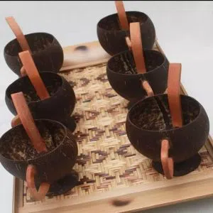 Traditional  handmade coconut cup spoon