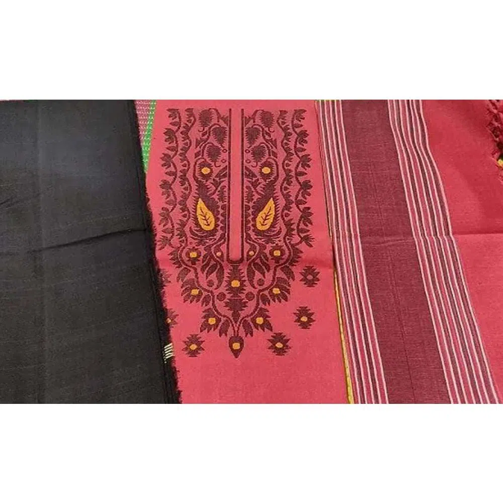 Un-stitched Jamdani Three Piece for Women - Multicolor