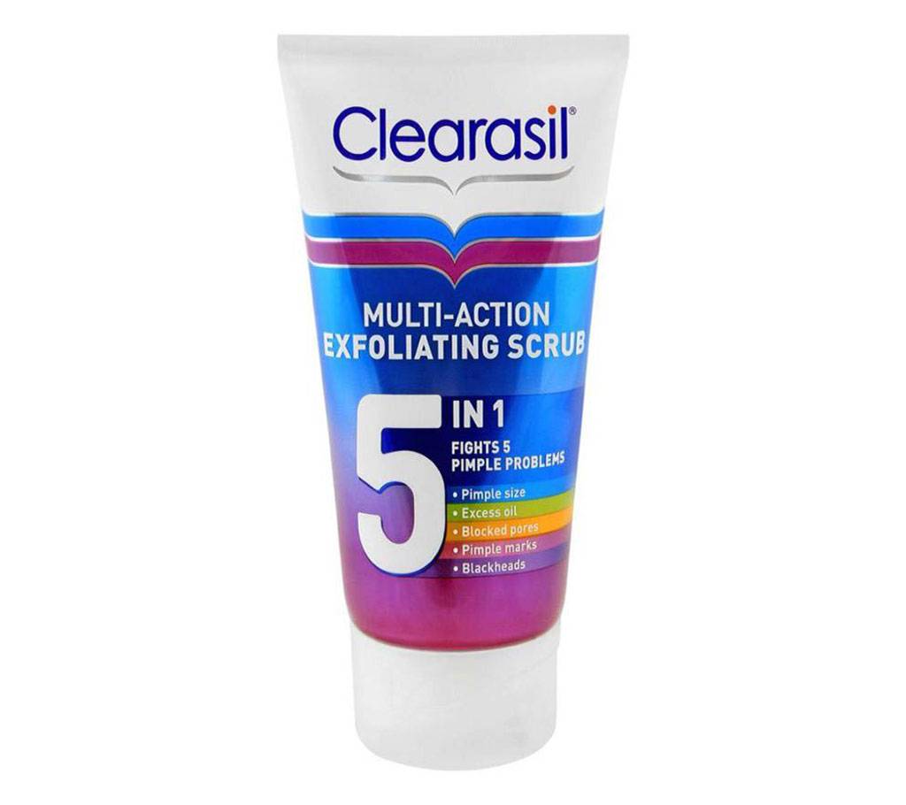 Clearasil Multi-Action 5-In-1 Exfoliating Scrub Fights 5 পিম্পল প্রব্লেমস  -150ml-UK বাংলাদেশ - 1142061