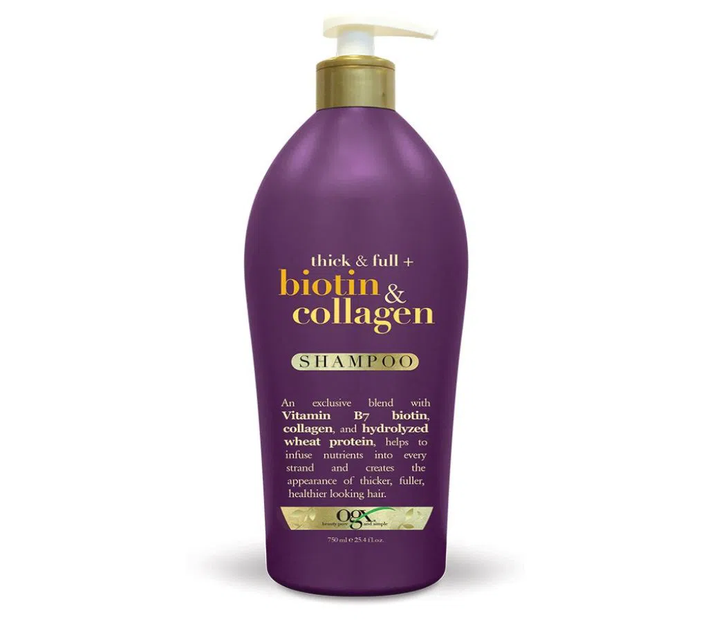 OGX Thick & Full Biotin & Collagen Shampoo 750 ml w/ Pump-USA