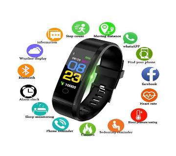 Smart Fitness Band Waterproof Smart Bracelet Watch Wristband 115 Plus Blood Pressure Monitoring Heart Rate Monitor