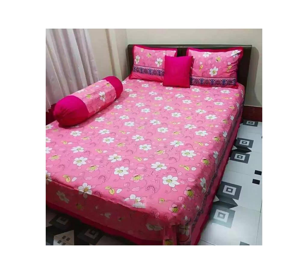 ডাবল সাইজ কটন বেডশিট সেট -pink বাংলাদেশ - 1162703